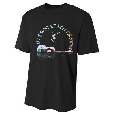 Music Lover Life Is Short But Sweet For Certain Guit Tie Dye Performance Sprint T-Shirt