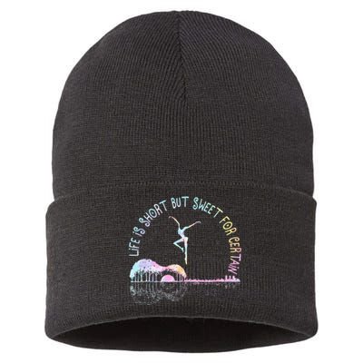 Music Lover Life Is Short But Sweet For Certain Guit Tie Dye Sustainable Knit Beanie