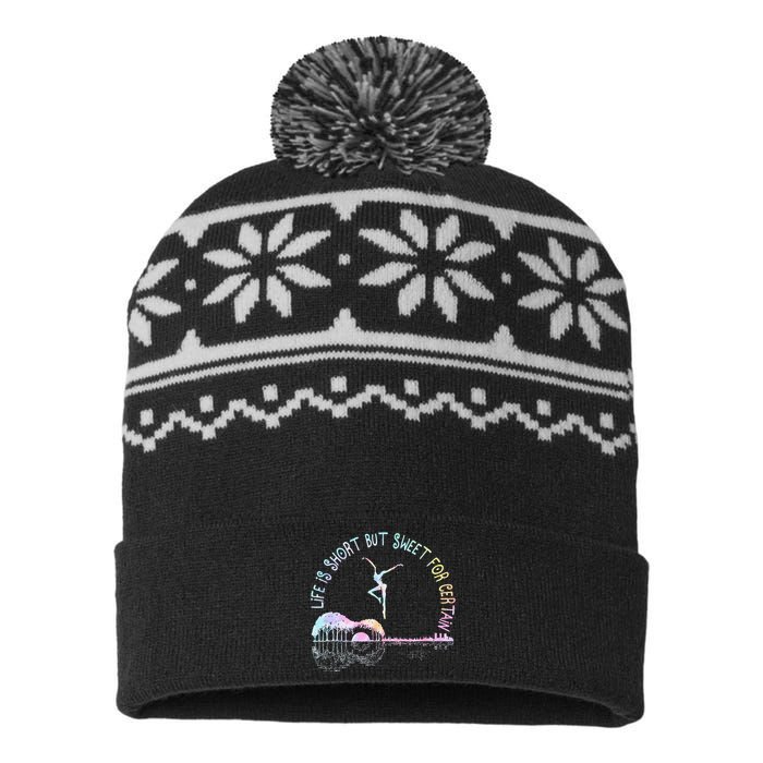 Music Lover Life Is Short But Sweet For Certain Guit Tie Dye USA-Made Snowflake Beanie