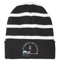 Music Lover Life Is Short But Sweet For Certain Guit Tie Dye Striped Beanie with Solid Band