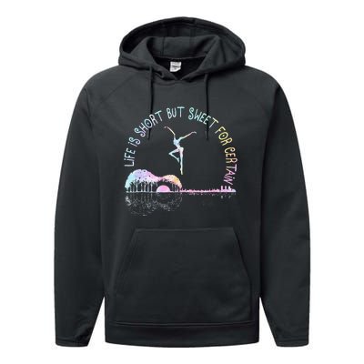 Music Lover Life Is Short But Sweet For Certain Guit Tie Dye Performance Fleece Hoodie