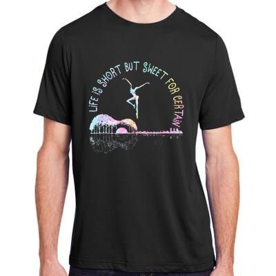 Music Lover Life Is Short But Sweet For Certain Guit Tie Dye Adult ChromaSoft Performance T-Shirt