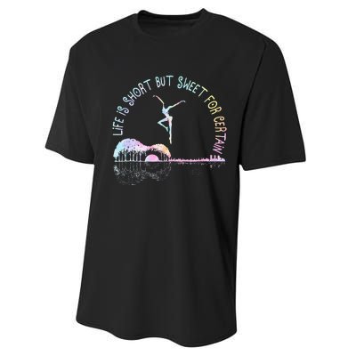 Music Lover Life Is Short But Sweet For Certain Guit Tie Dye Performance Sprint T-Shirt