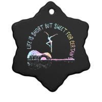 Music Lover Life Is Short But Sweet For Certain Guit Tie Dye Ceramic Star Ornament