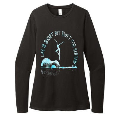 Music Lover Life Is Short But Sweet For Certain Guitar Womens CVC Long Sleeve Shirt