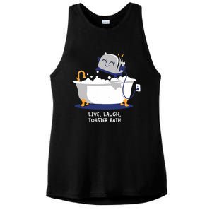 Mandatoryfunday Live Laugh Toaster Bath Ladies PosiCharge Tri-Blend Wicking Tank