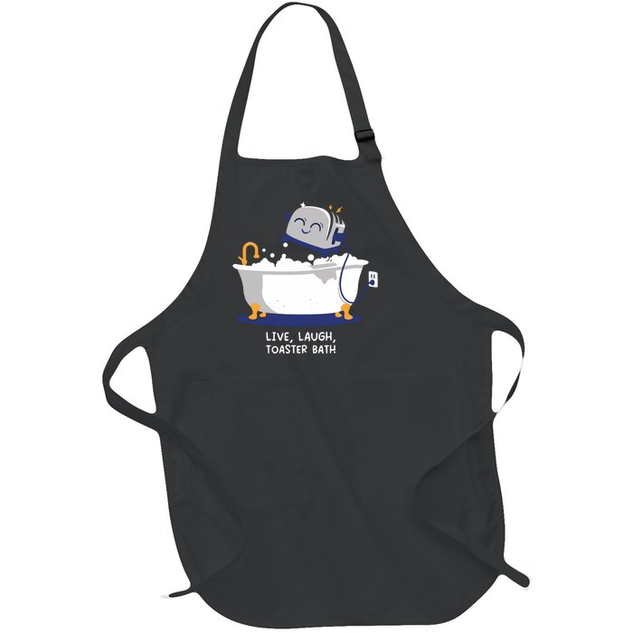 Mandatoryfunday Live Laugh Toaster Bath Full-Length Apron With Pockets