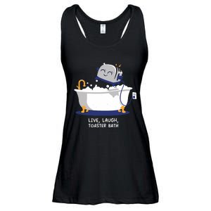 Mandatoryfunday Live Laugh Toaster Bath Ladies Essential Flowy Tank