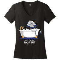 Mandatoryfunday Live Laugh Toaster Bath Women's V-Neck T-Shirt