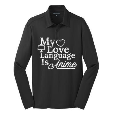 My Love Language Is Anime Silk Touch Performance Long Sleeve Polo