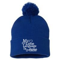 My Love Language Is Anime Pom Pom 12in Knit Beanie