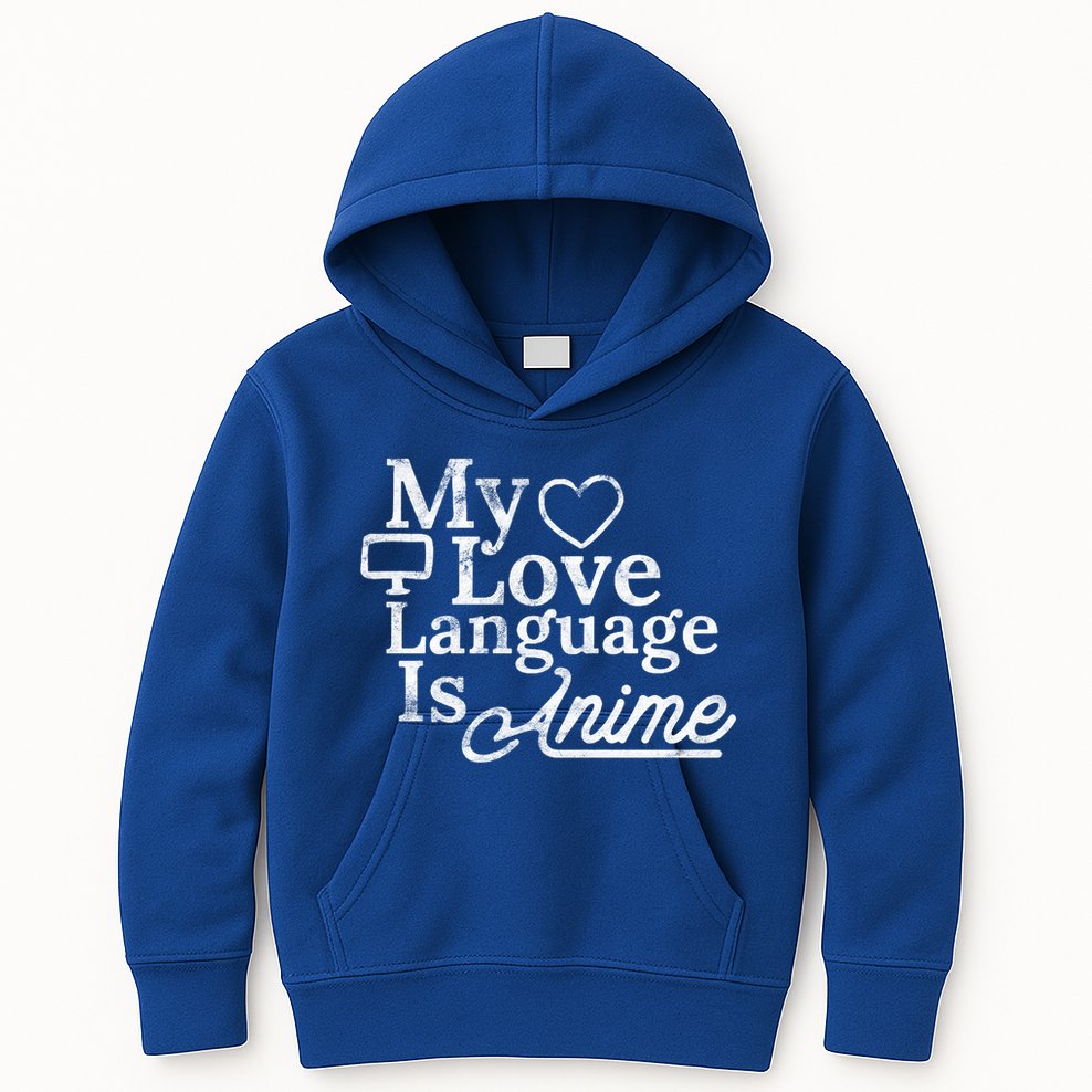 My Love Language Is Anime Kids Hoodie