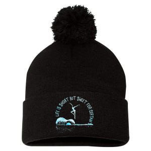 Music Lover Life Is Short But Sweet For Certain Guitar Pom Pom 12in Knit Beanie