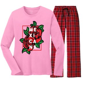 Mexicana Latinx Latina Proud Gift For Mexican Girlfriend Women's Long Sleeve Flannel Pajama Set 