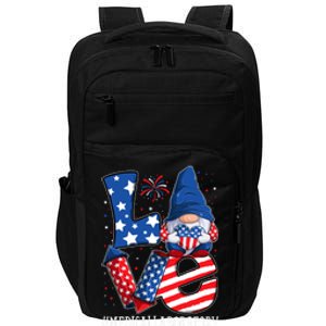 Medical Laboratory Love 4th Of July Gnome Usa Patriotic Gift Impact Tech Backpack