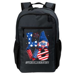 Medical Laboratory Love 4th Of July Gnome Usa Patriotic Gift Daily Commute Backpack