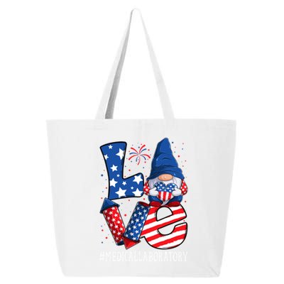 Medical Laboratory Love 4th Of July Gnome Usa Patriotic Gift 25L Jumbo Tote