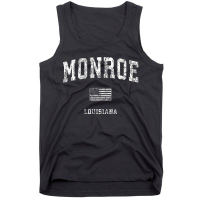 Monroe Louisiana La Vintage American Flag Tank Top