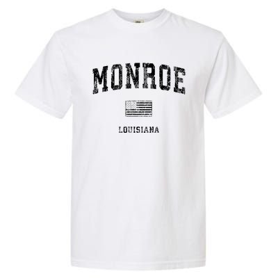 Monroe Louisiana La Vintage American Flag Garment-Dyed Heavyweight T-Shirt