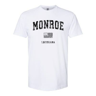 Monroe Louisiana La Vintage American Flag Softstyle CVC T-Shirt