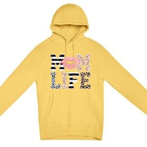 Mom Life Leopard Lips Premium Pullover Hoodie