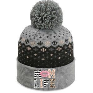 Mom Life Leopard Lips The Baniff Cuffed Pom Beanie