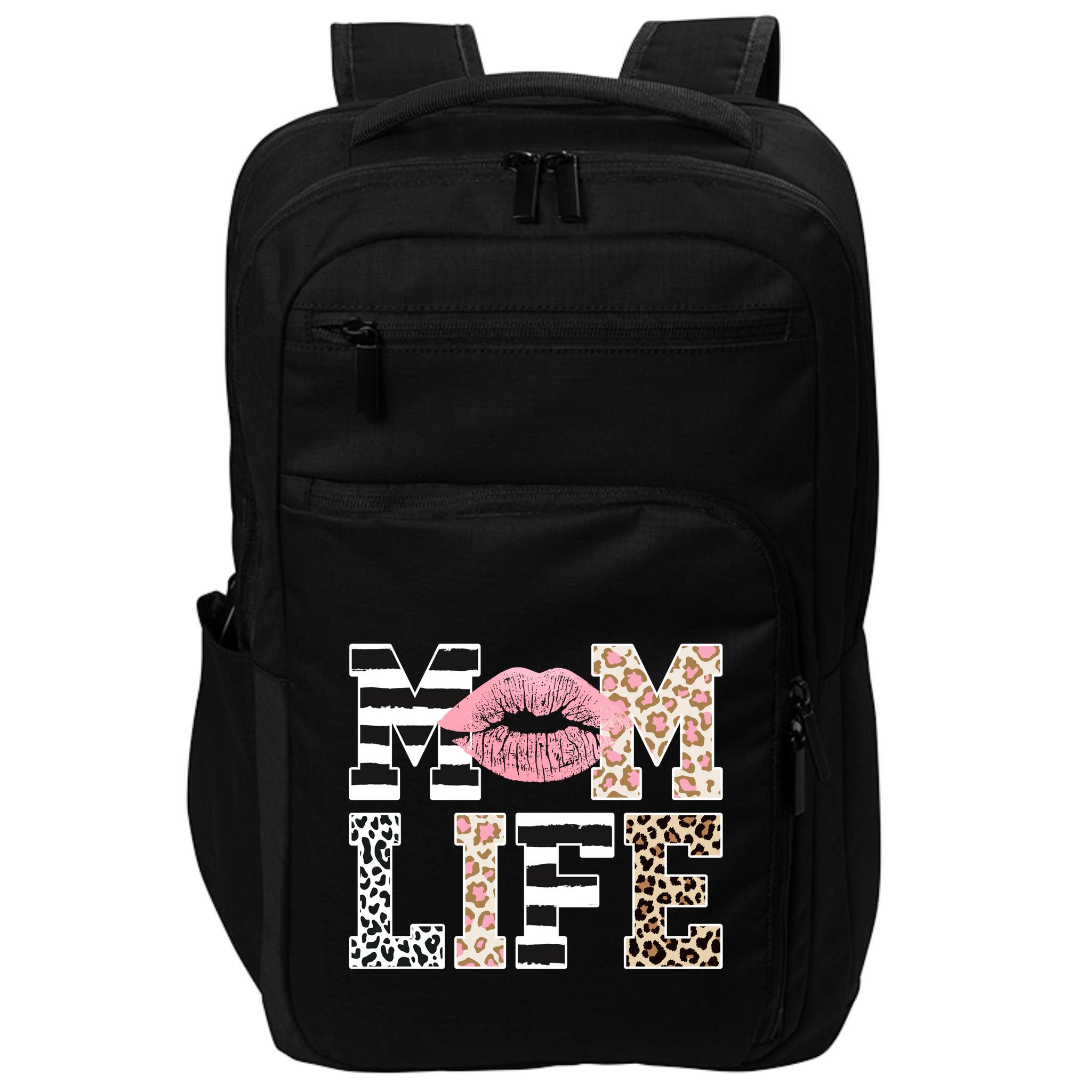 Mom Life Leopard Lips Impact Tech Backpack