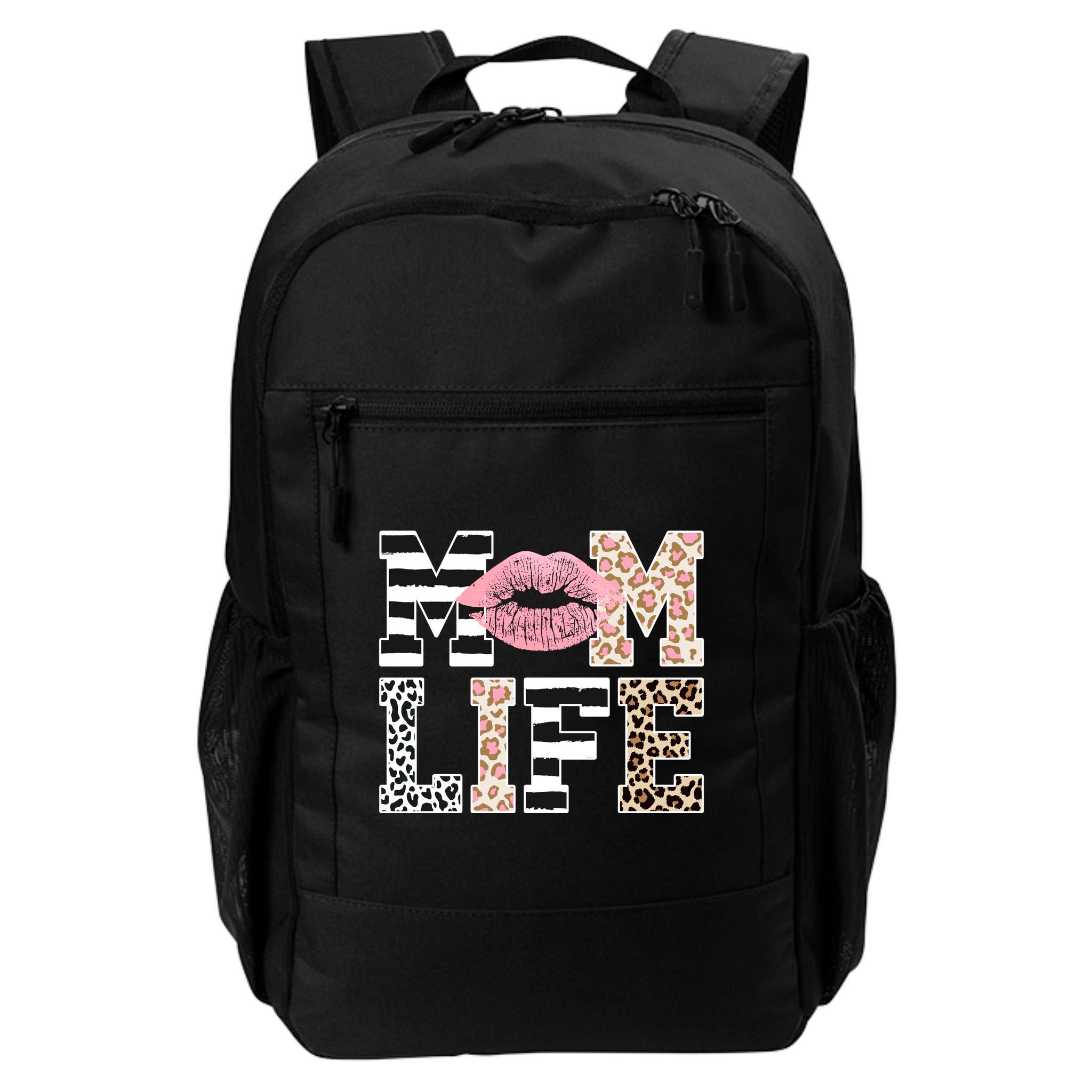 Mom Life Leopard Lips Backpack
