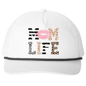 Mom Life Leopard Lips Snapback Five-Panel Rope Hat