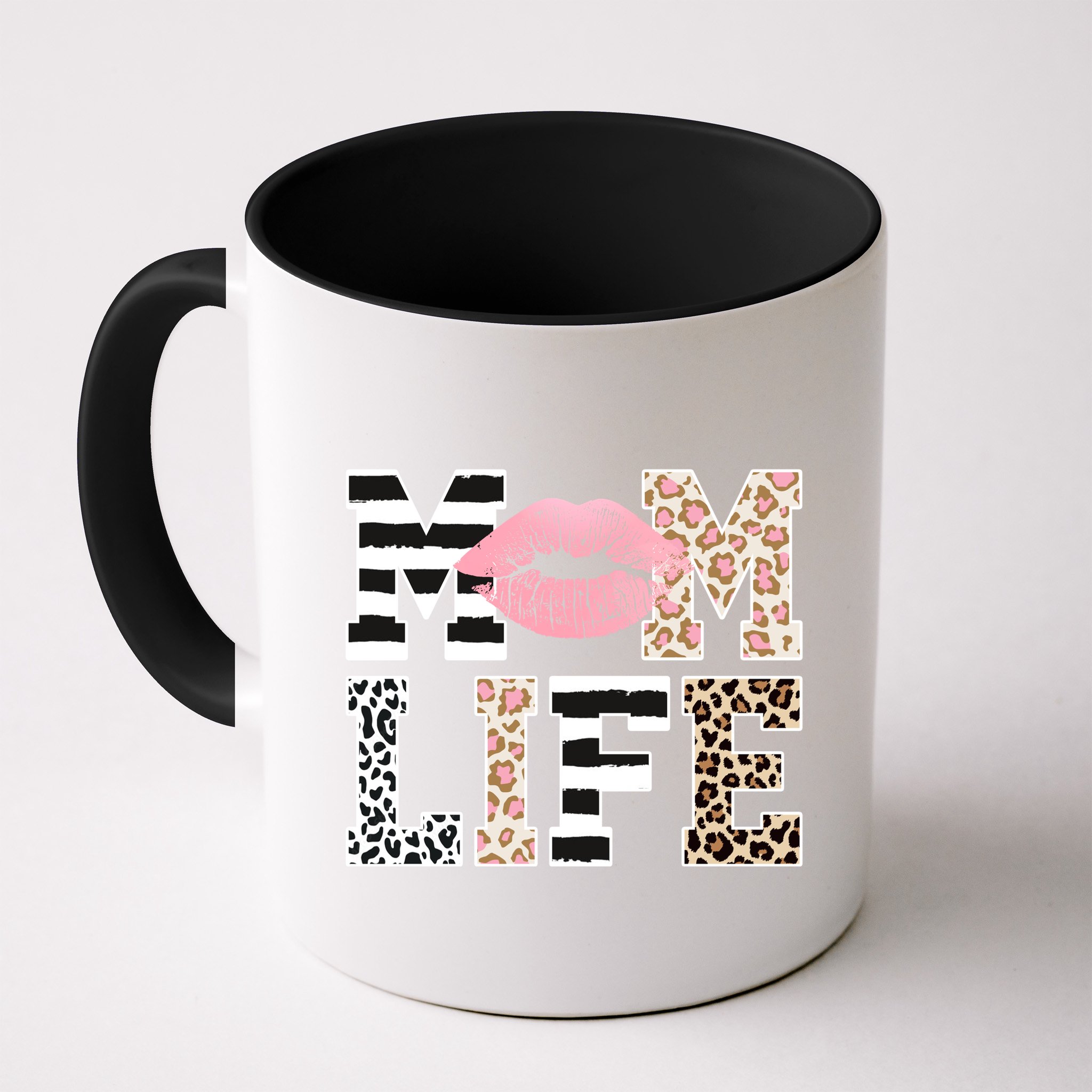 Mom Life Leopard Lips Mug
