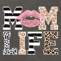Mom Life Leopard Lips Cotton Canvas Backpack