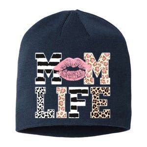 Mom Life Leopard Lips Sustainable Beanie