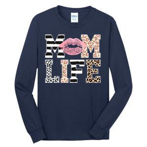 Mom Life Leopard Lips Tall Long Sleeve T-Shirt