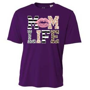 Mom Life Leopard Lips Cooling Performance Crew T-Shirt