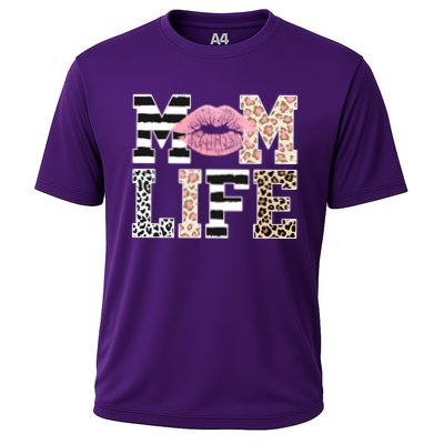 Mom Life Leopard Lips Performance Shirt