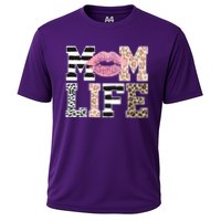 Mom Life Leopard Lips Cooling Performance Crew T-Shirt