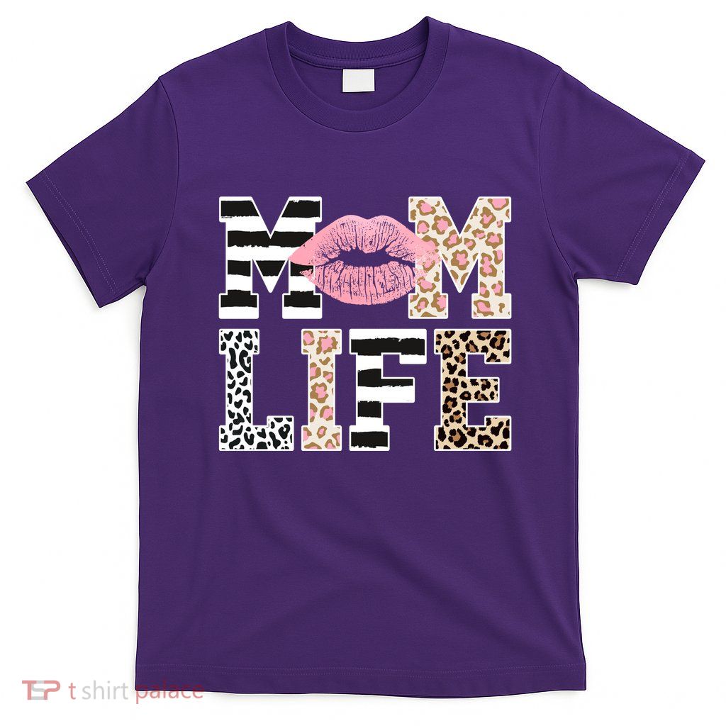 Mom Life Leopard Lips T-Shirt