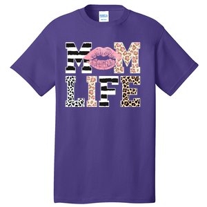 Mom Life Leopard Lips Tall T-Shirt