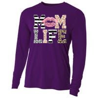 Mom Life Leopard Lips Cooling Performance Long Sleeve Crew