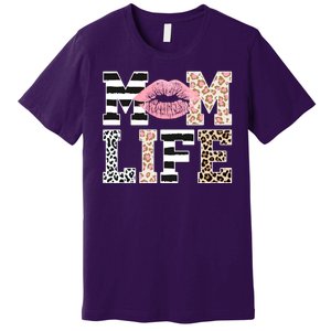 Mom Life Leopard Lips Premium T-Shirt