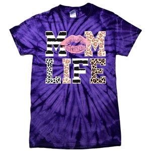 Mom Life Leopard Lips Tie-Dye T-Shirt