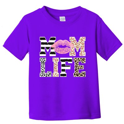 Mom Life Leopard Lips Toddler T-Shirt