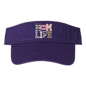 Mom Life Leopard Lips Valucap Bio-Washed Visor