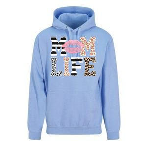 Mom Life Leopard Lips Unisex Surf Hoodie