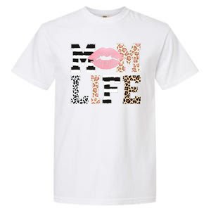 Mom Life Leopard Lips Garment-Dyed Heavyweight T-Shirt