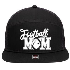 Mom's Little League Football Jr High School Football Mom Funny Gift 7 Panel Mesh Trucker Snapback Hat