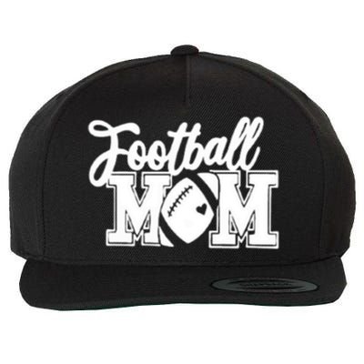 Mom's Little League Football Jr High School Football Mom Funny Gift Wool Snapback Cap