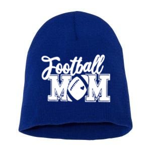 Mom's Little League Football Jr High School Football Mom Funny Gift Short Acrylic Beanie