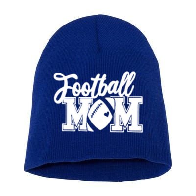 Mom's Little League Football Jr High School Football Mom Funny Gift Short Acrylic Beanie