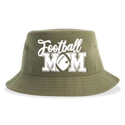 Mom's Little League Football Jr High School Football Mom Funny Gift Sustainable Bucket Hat